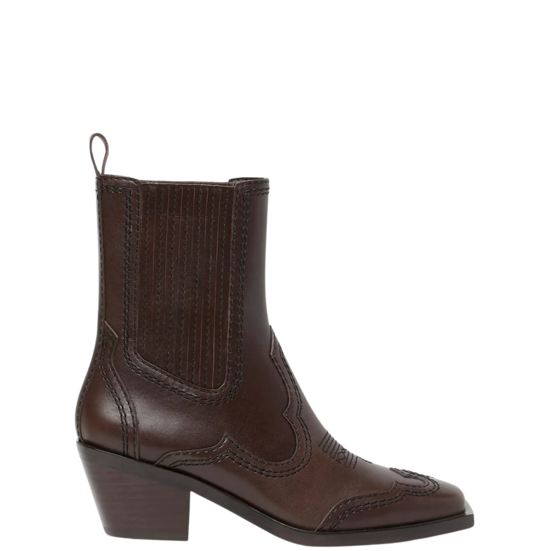 Agnes Western Bootie - Brown