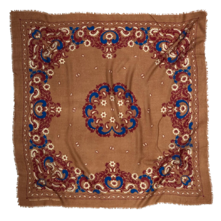Scarf - Flowers Camel