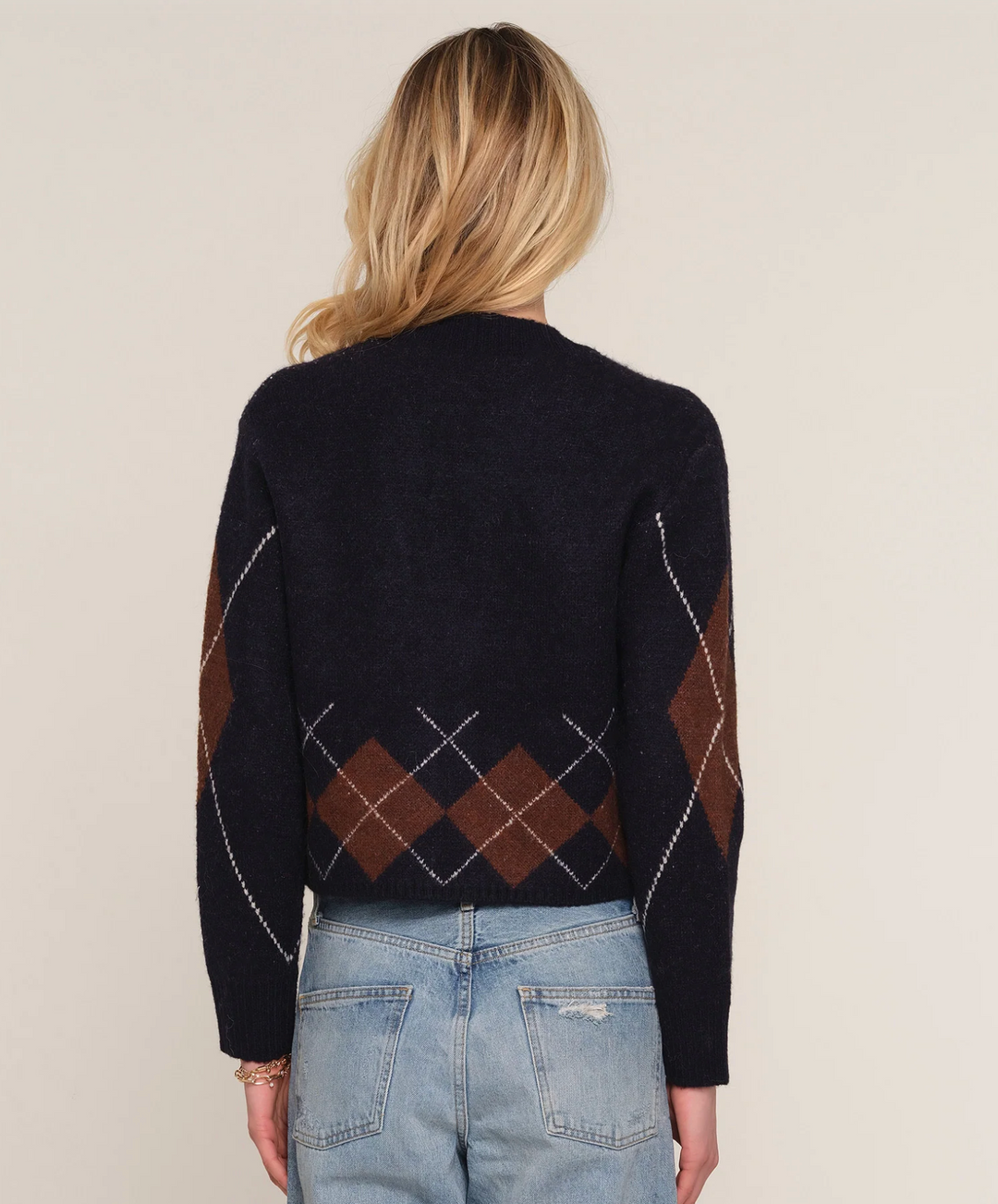 Argyle Cardigan - Midnight