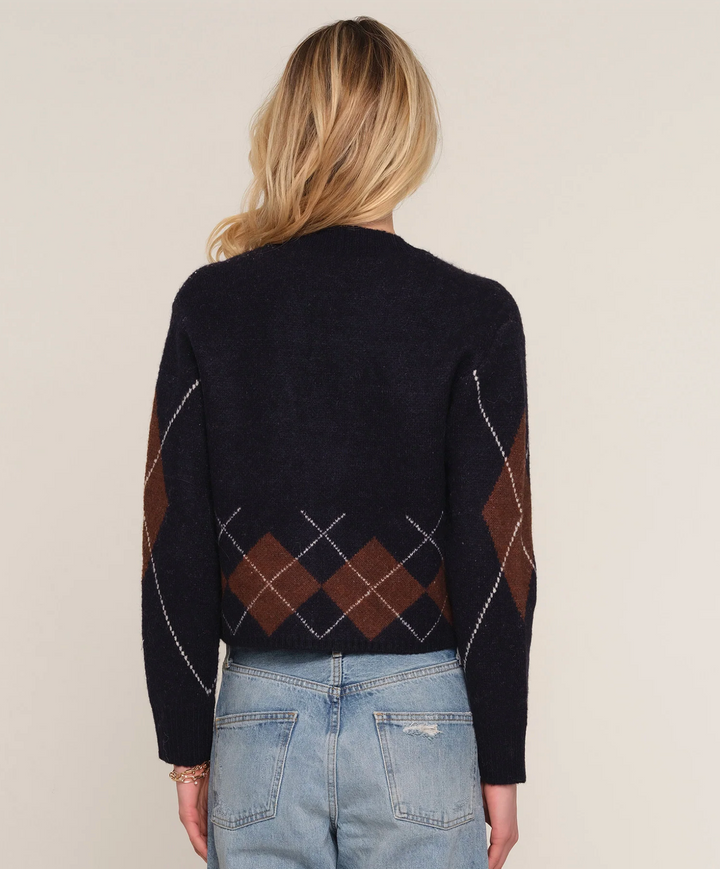 Argyle Cardigan - Midnight