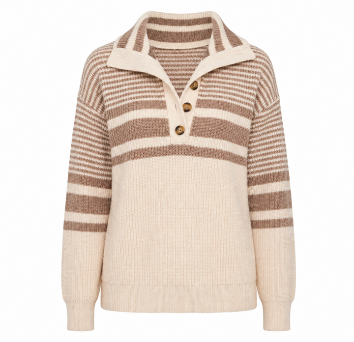 Cambria Stripe Sweater - Oatmeal