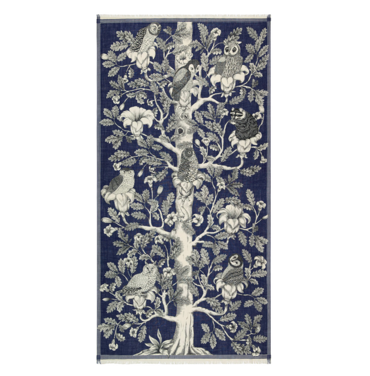 Scarf 100 - Navy Tree