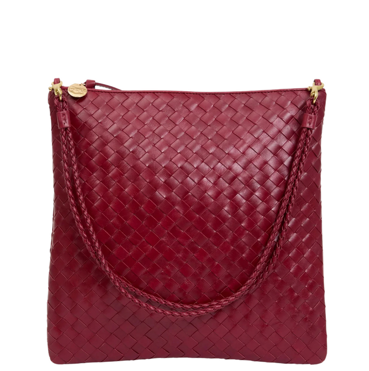 Foldover Clutch w/ Strap - Garnet