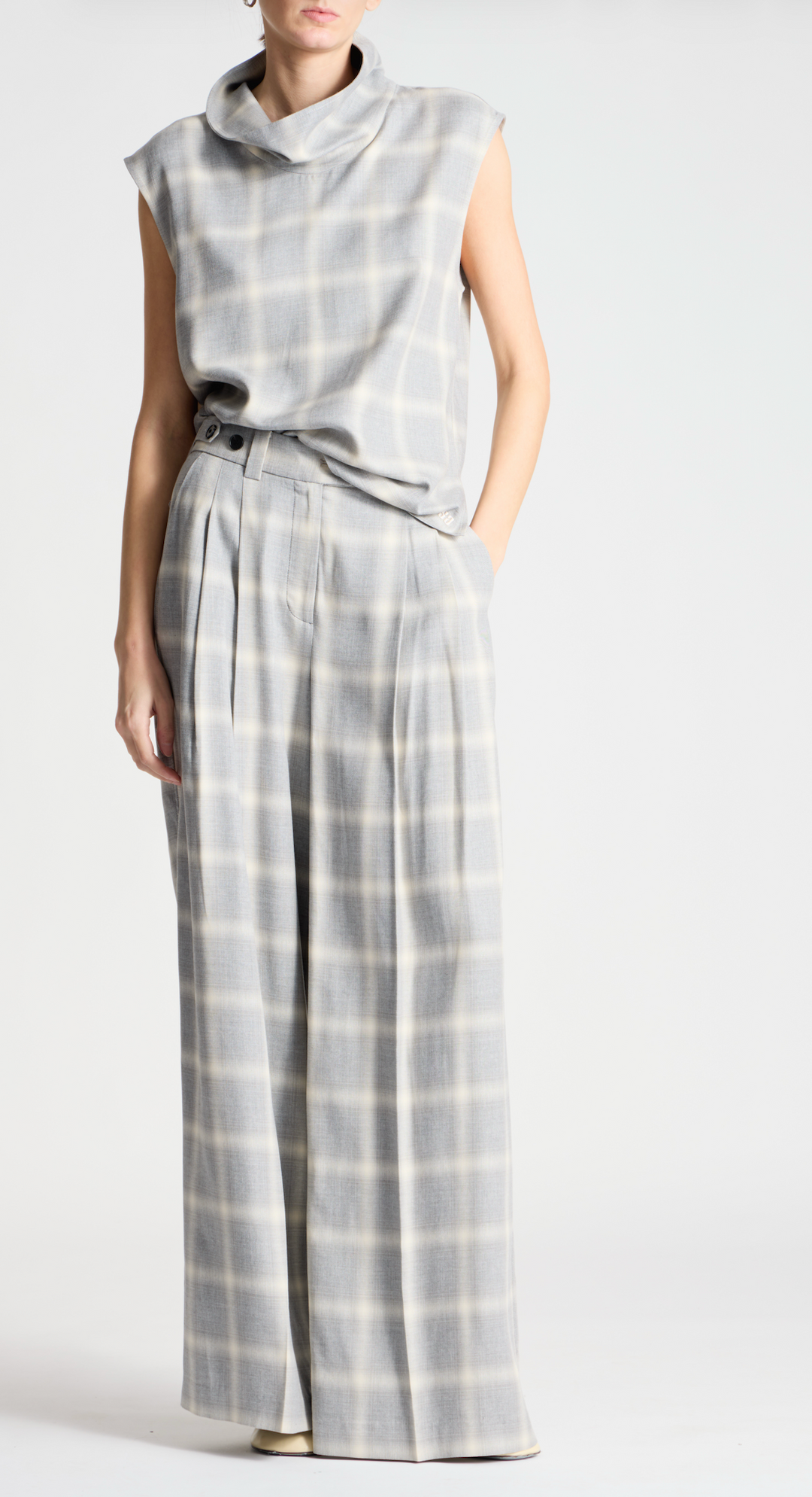 Nyra Top - Grey/White