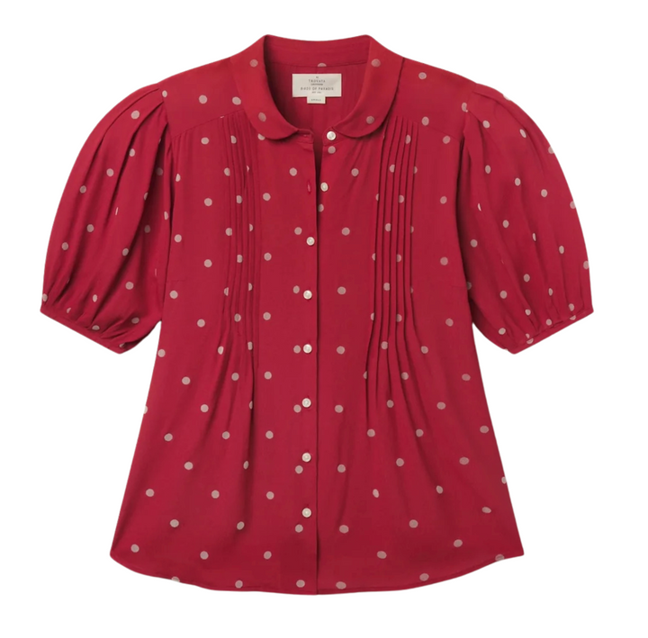 Nadine Blouse - Berry Dot