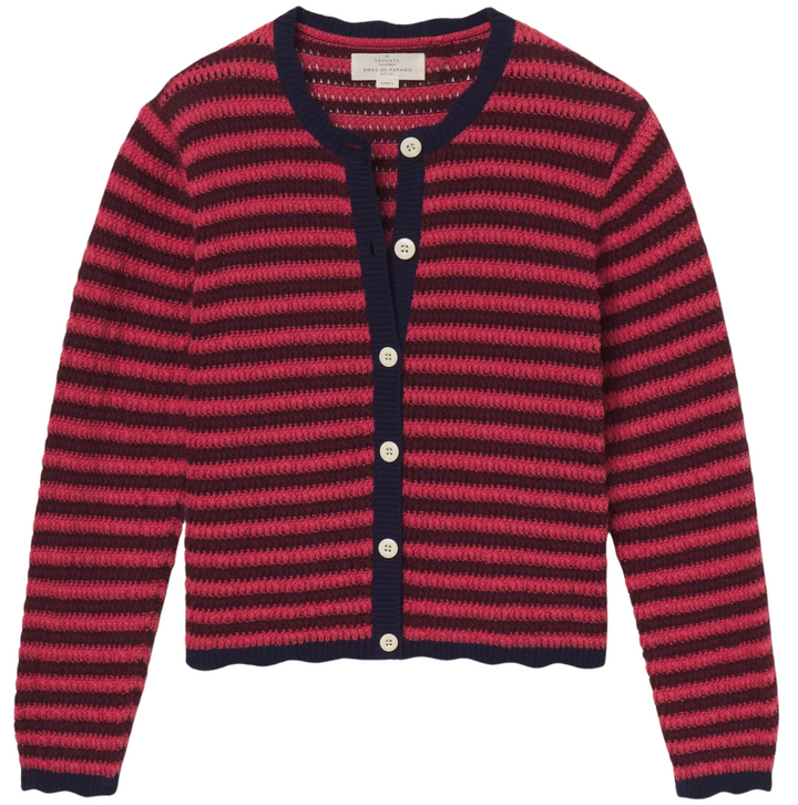 Vento Cardigan - Pink Stripe
