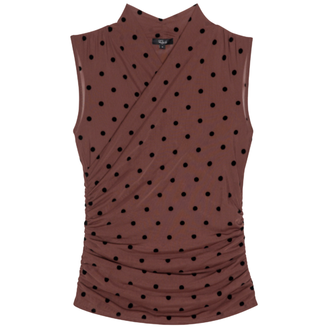 Lauris Top - Chocolate Polka Dot