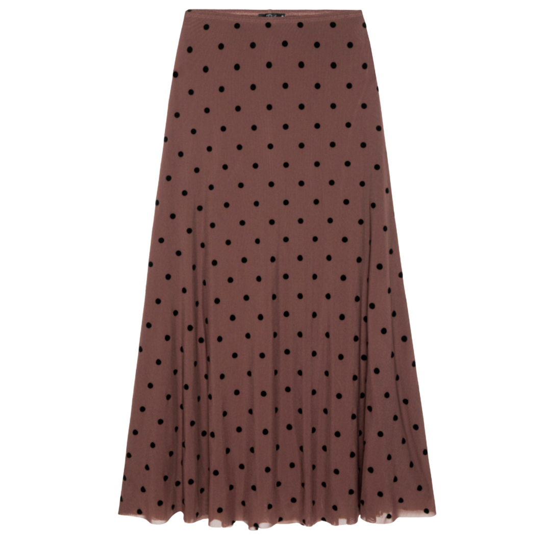 Jordan Skirt - Chocolate Polka Dot