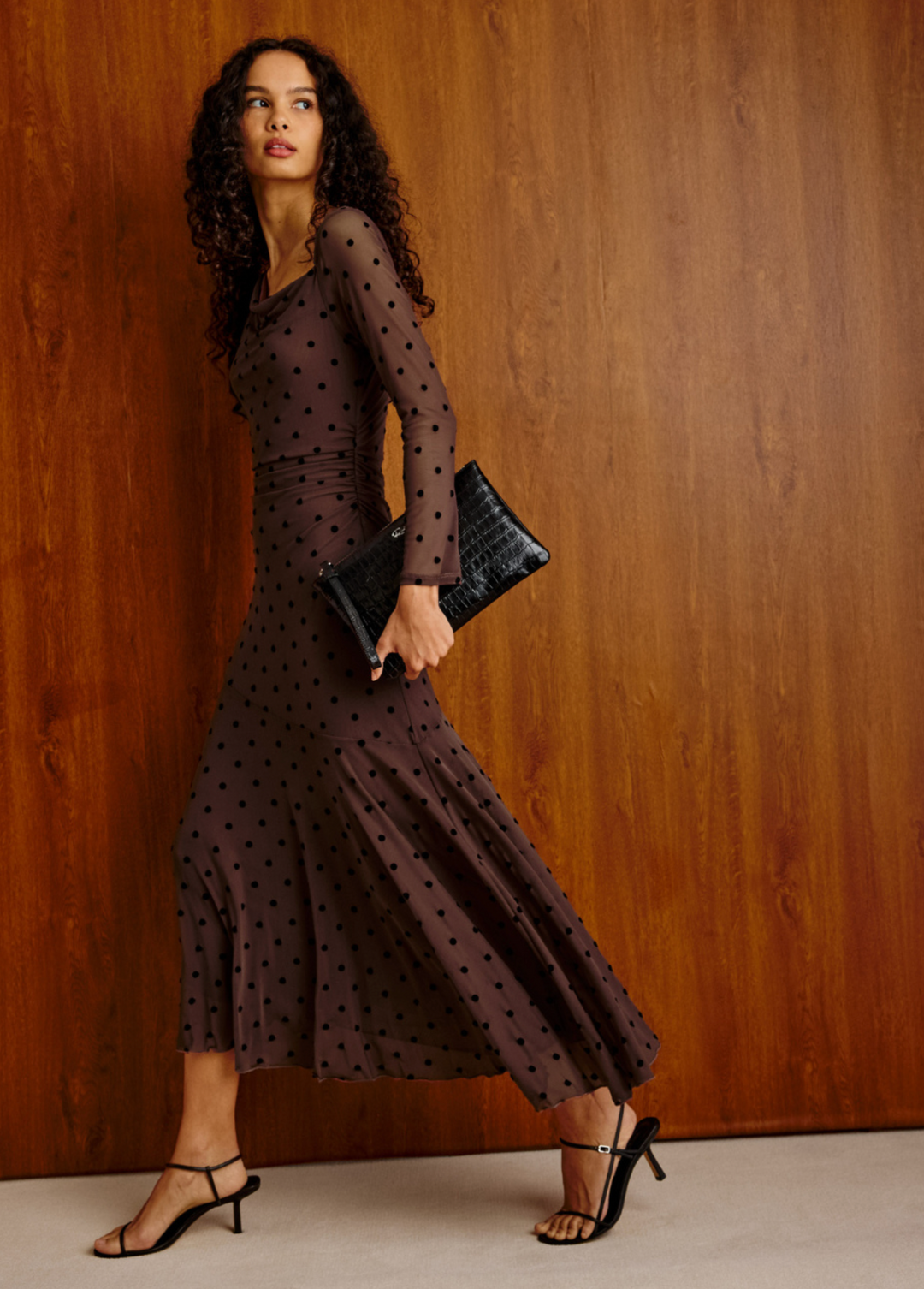 Jordan Skirt - Chocolate Polka Dot