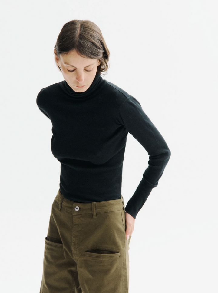 Rebbeca Rib Turtleneck - Black