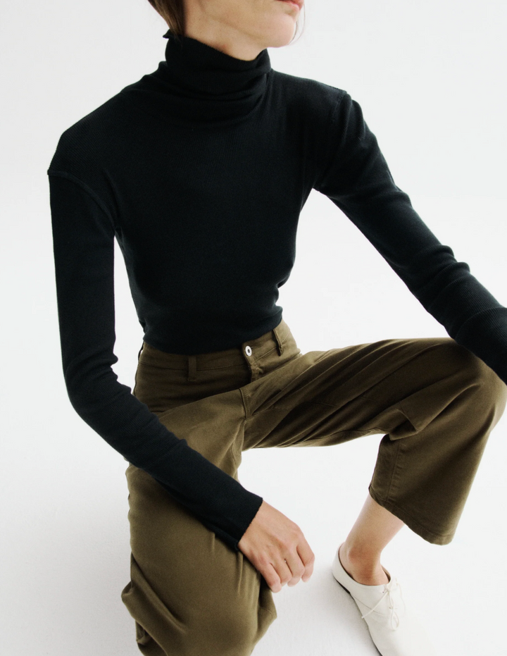 Rebbeca Rib Turtleneck - Black
