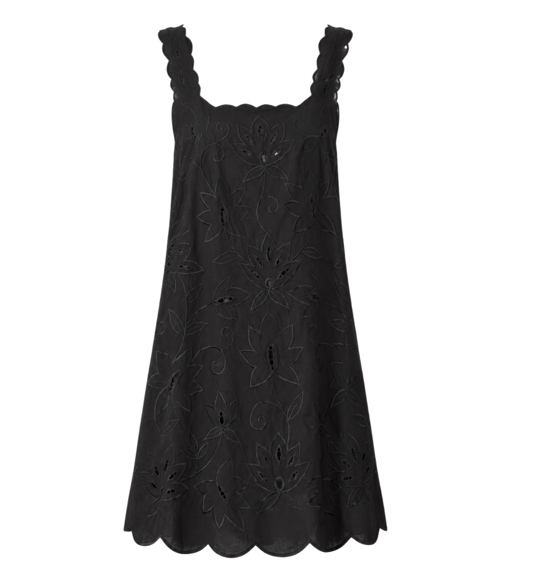 Nadia Dress - Black Embroidery