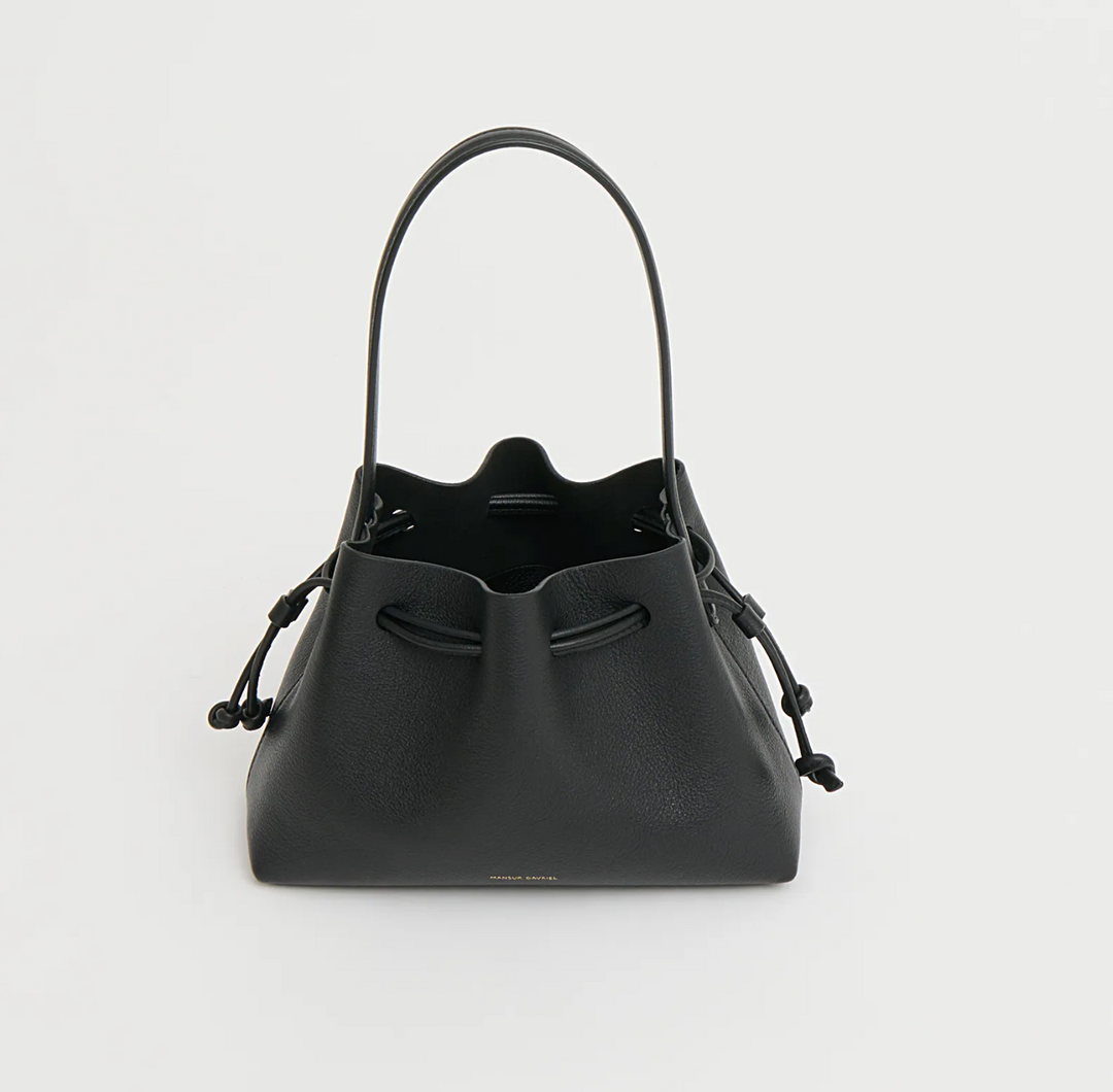 Drawstring Pouchette- Black