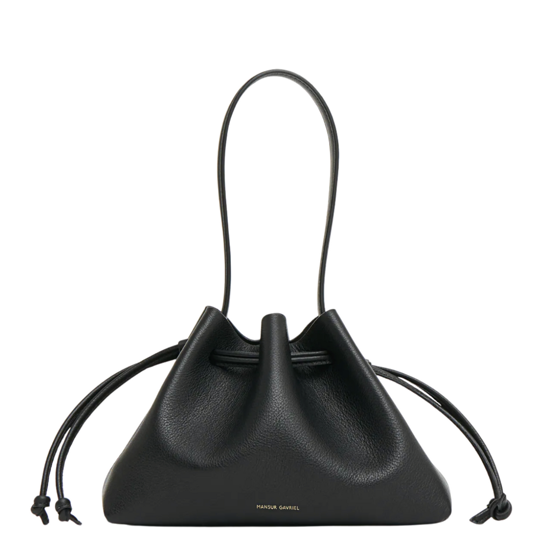 Drawstring Pouchette- Black