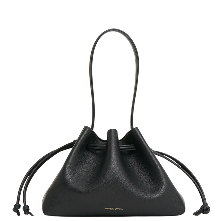 Drawstring Pouchette- Black