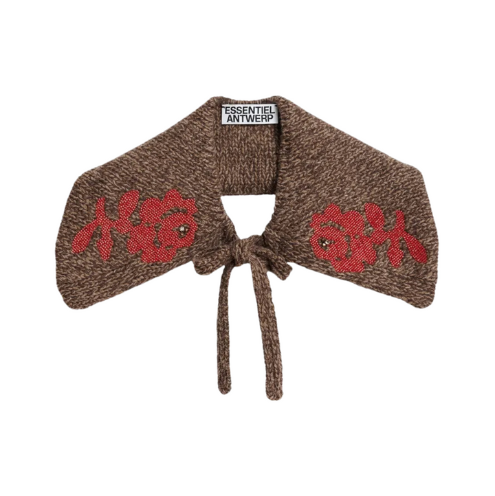 Wool Collar - Brown/Red
