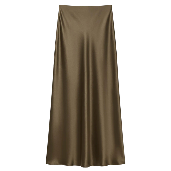 Barb Bias Ankle Skirt - Olive