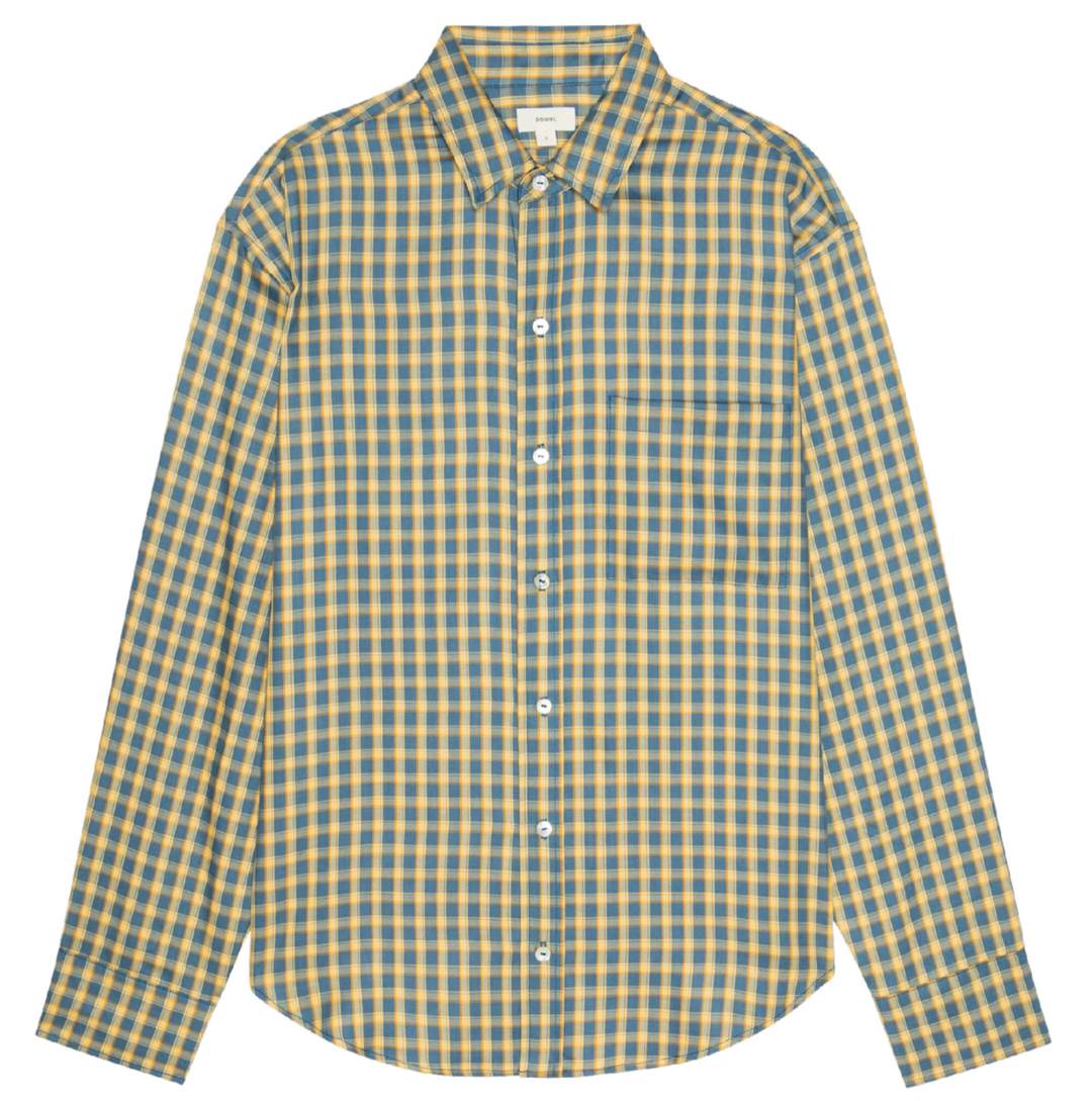 Tencel Plaid Shirt - Lake/Butter