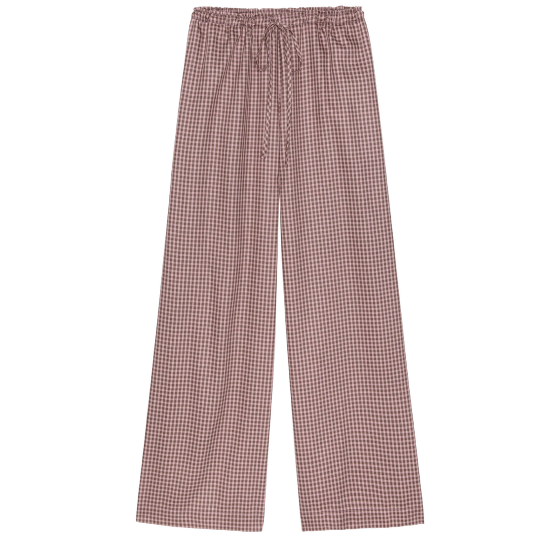 Tencel Plaid Pant - Roz/Espresso
