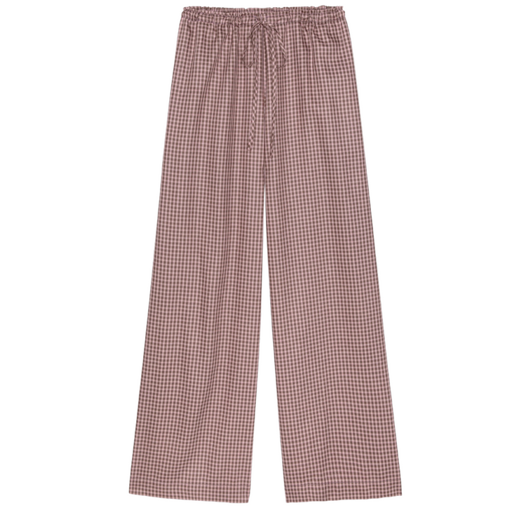 Tencel Plaid Pant - Roz/Espresso