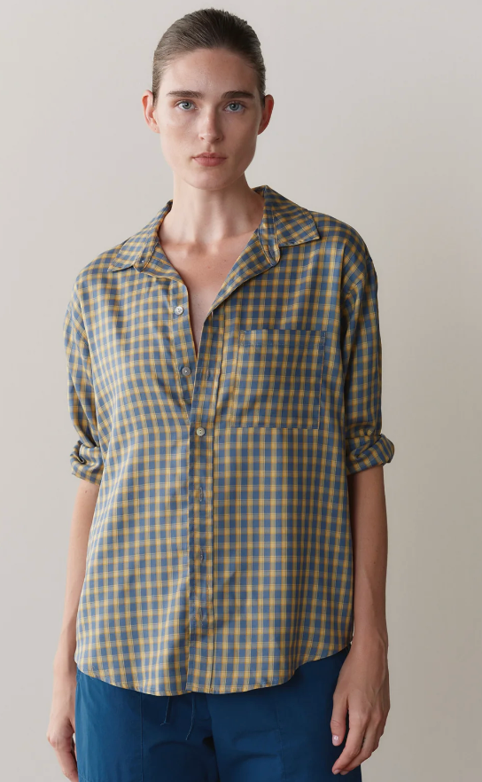 Tencel Plaid Shirt - Lake/Butter