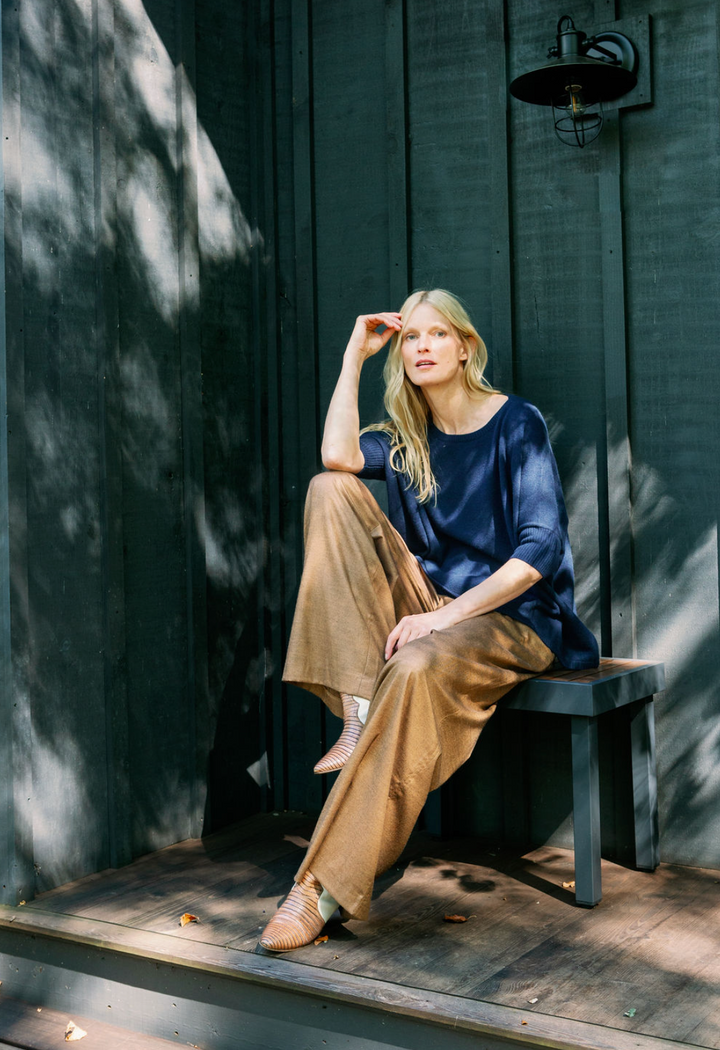 Nadine Cashmere Boxy Pullover Navy
