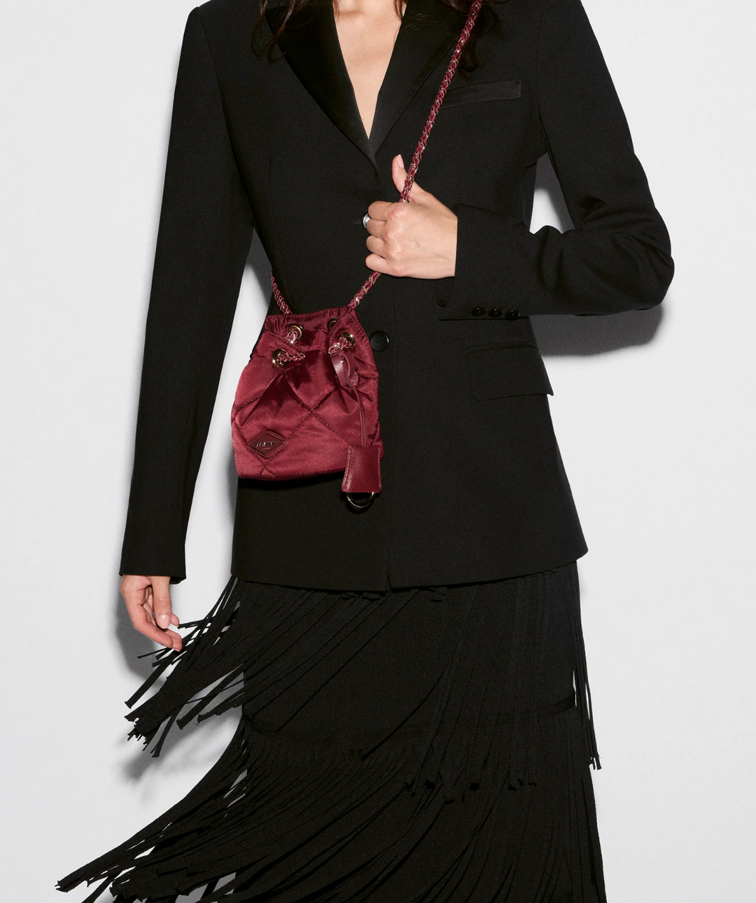 Mini Frankie Bucket Bag - Claret