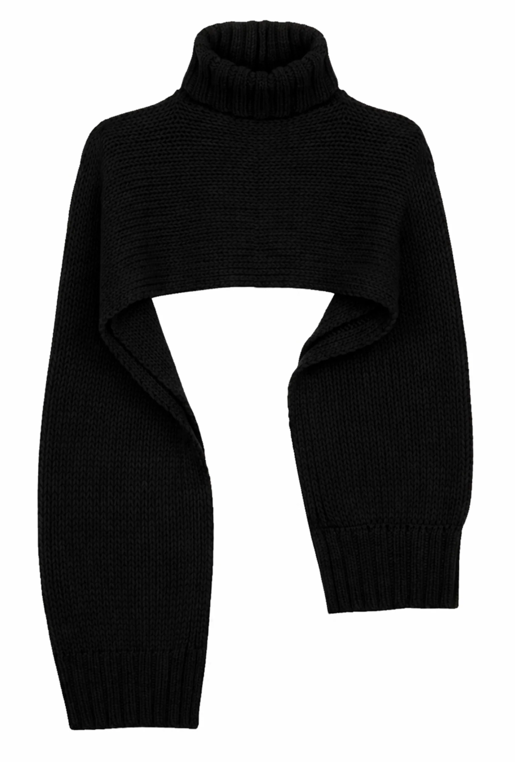 Medea Turtleneck Cape - Black