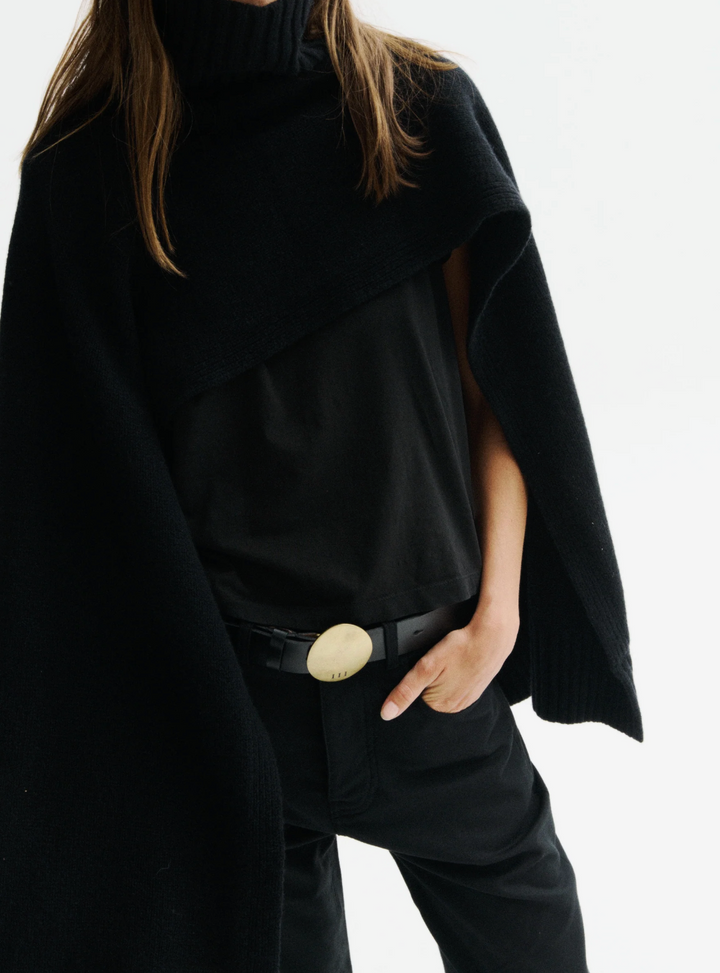 Medea Turtleneck Cape - Black