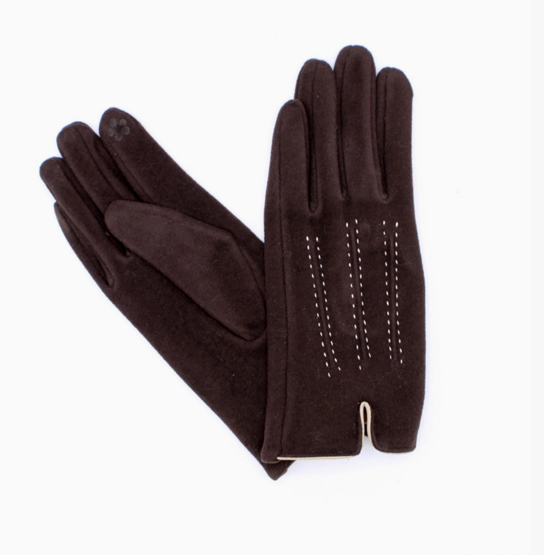 Stitch Gloves- Brown