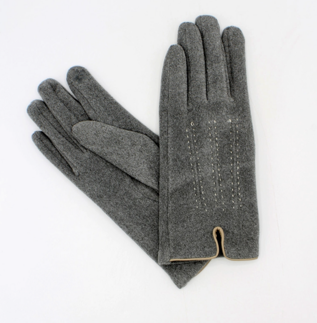 Stitch Gloves- Light Grey