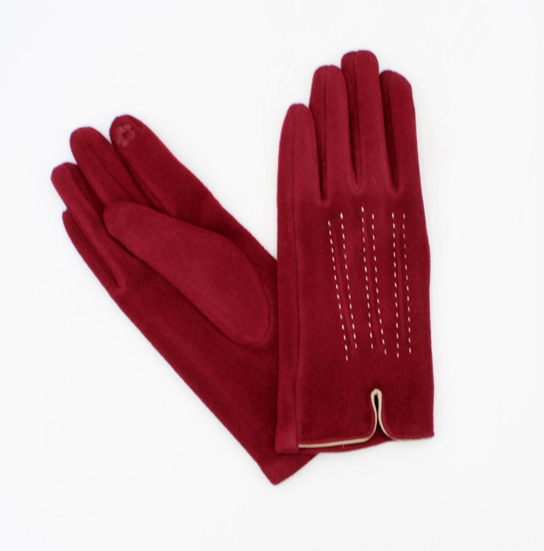 Stitch Gloves- Red