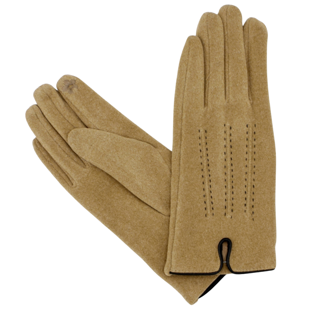 Stitch Gloves- Camel