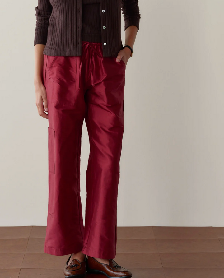 Taffeta Cargo Pant - Oxblood