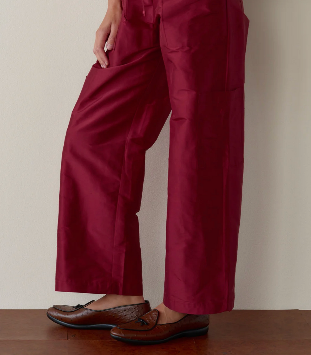 Taffeta Cargo Pant - Oxblood