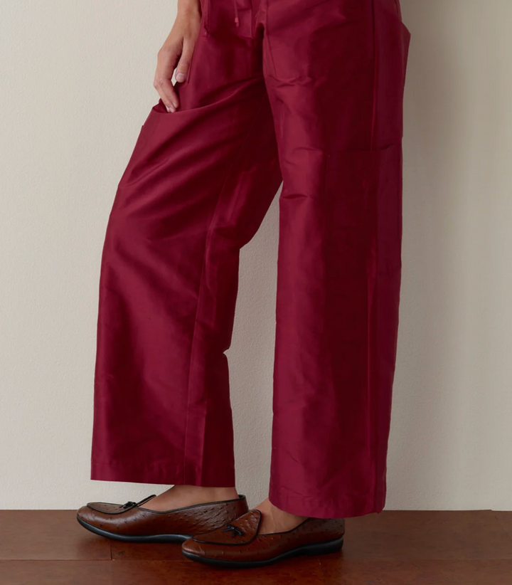Taffeta Cargo Pant - Oxblood