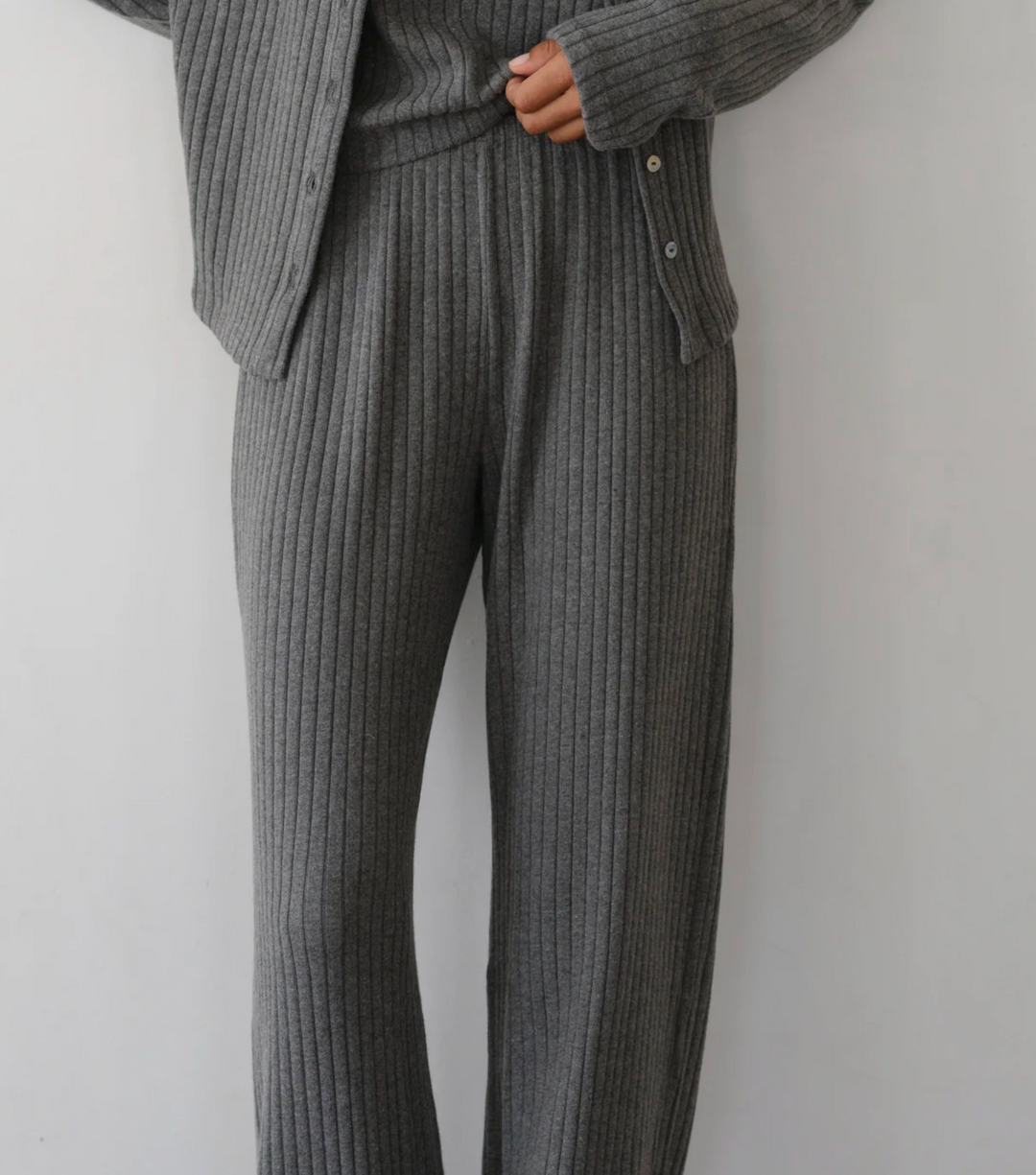 Sweater Rib Simple Pant - Charcoal Grey