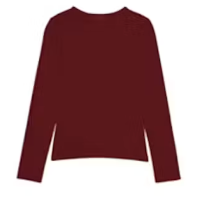Baby Rib Scoop Neck - Oxblood