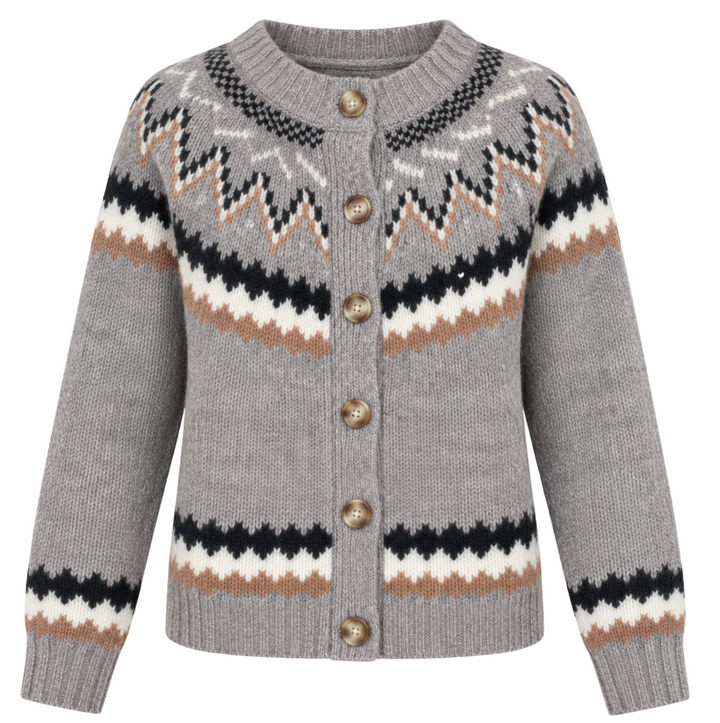 New England Cardigan - Mushroom Heather