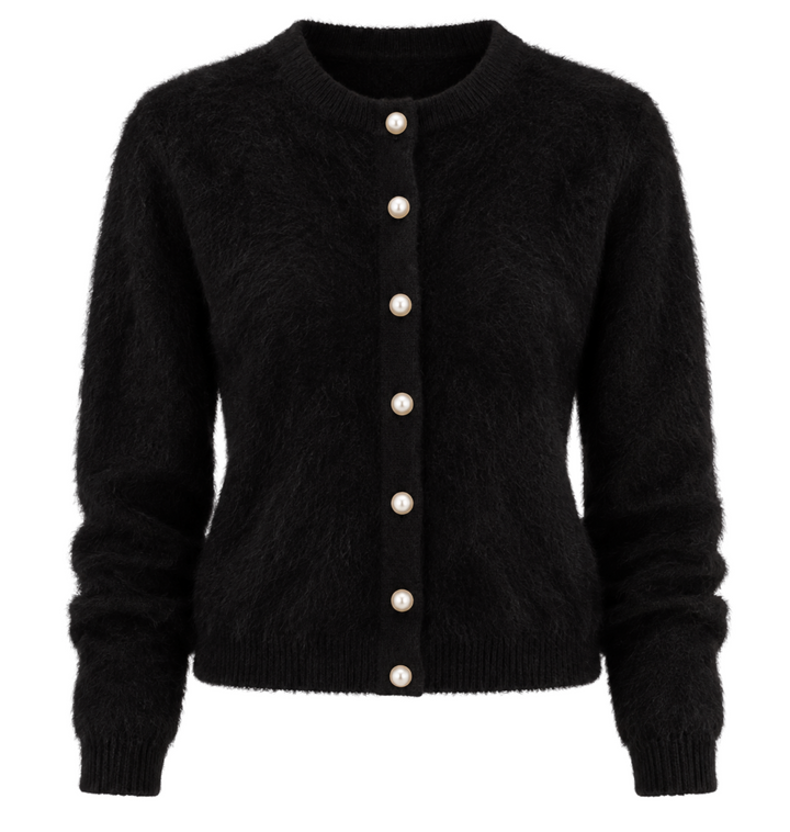 Benning Pearl Cashmere Cardigan - Black