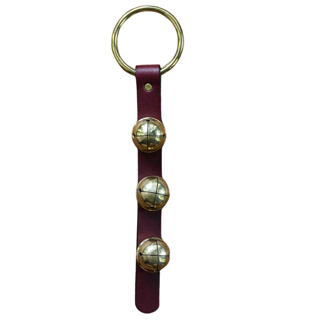 Sleigh Bells w/ Brass Ring - Burgundy