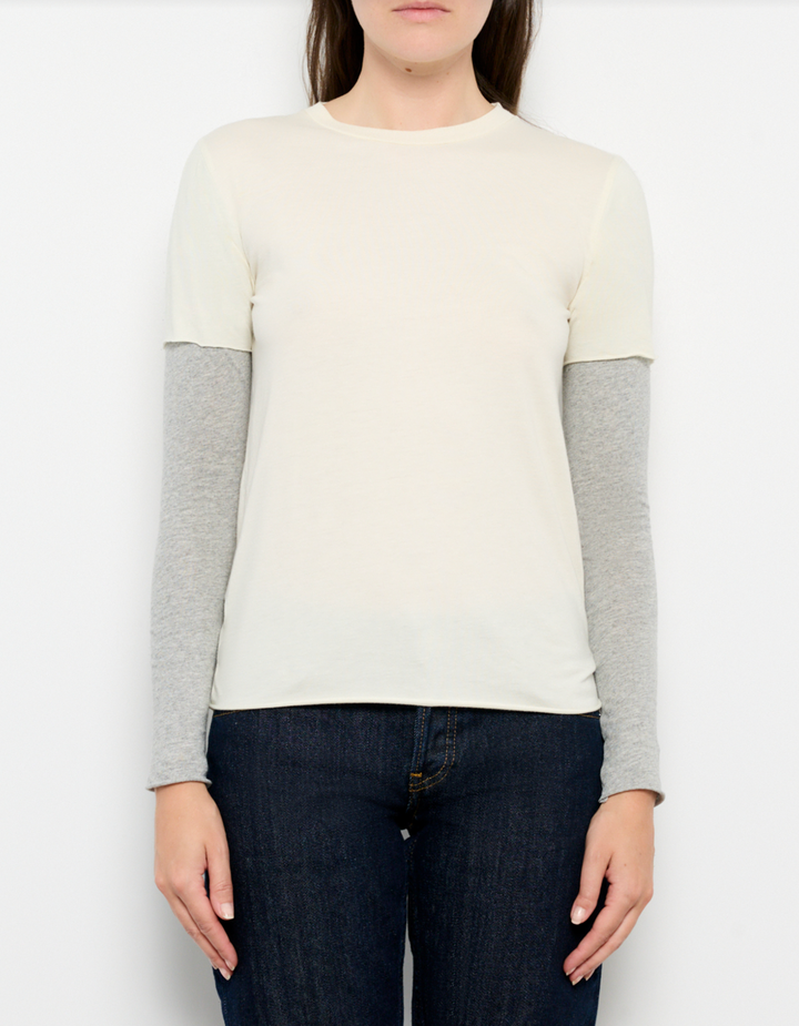 Virginia Long Sleeve - Parchment/Grey