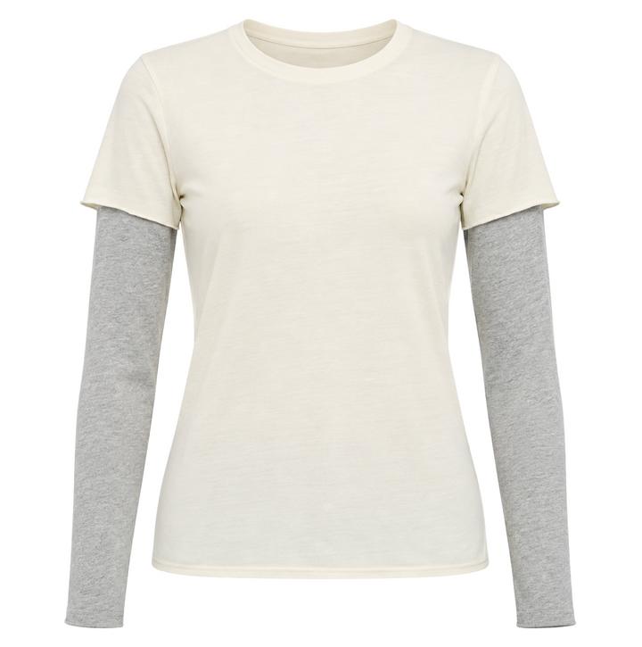 Virginia Long Sleeve - Parchment/Grey