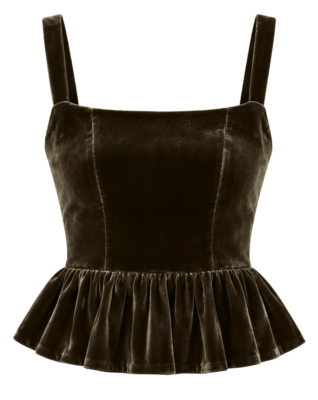 Jour Peplum Top - Bark Silk Velvet
