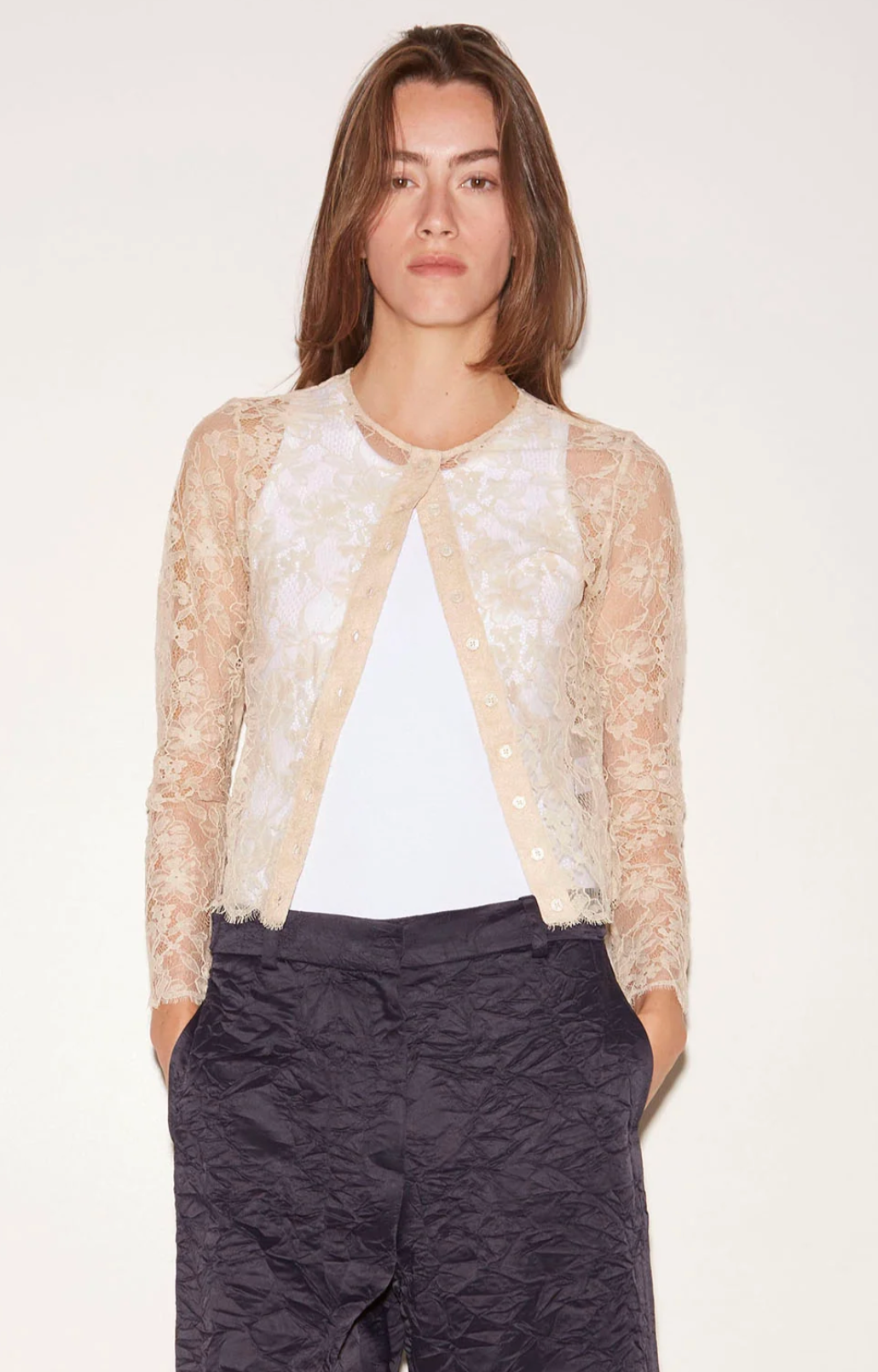 Lili Lace Top - Chalk