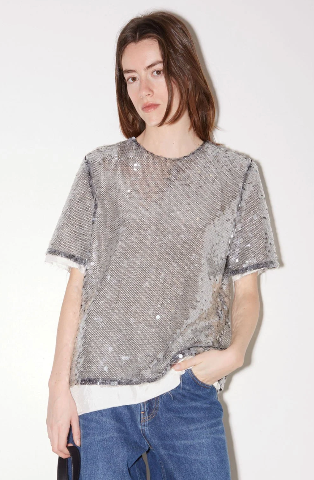 Martial Sequin T-Shirt - Silver