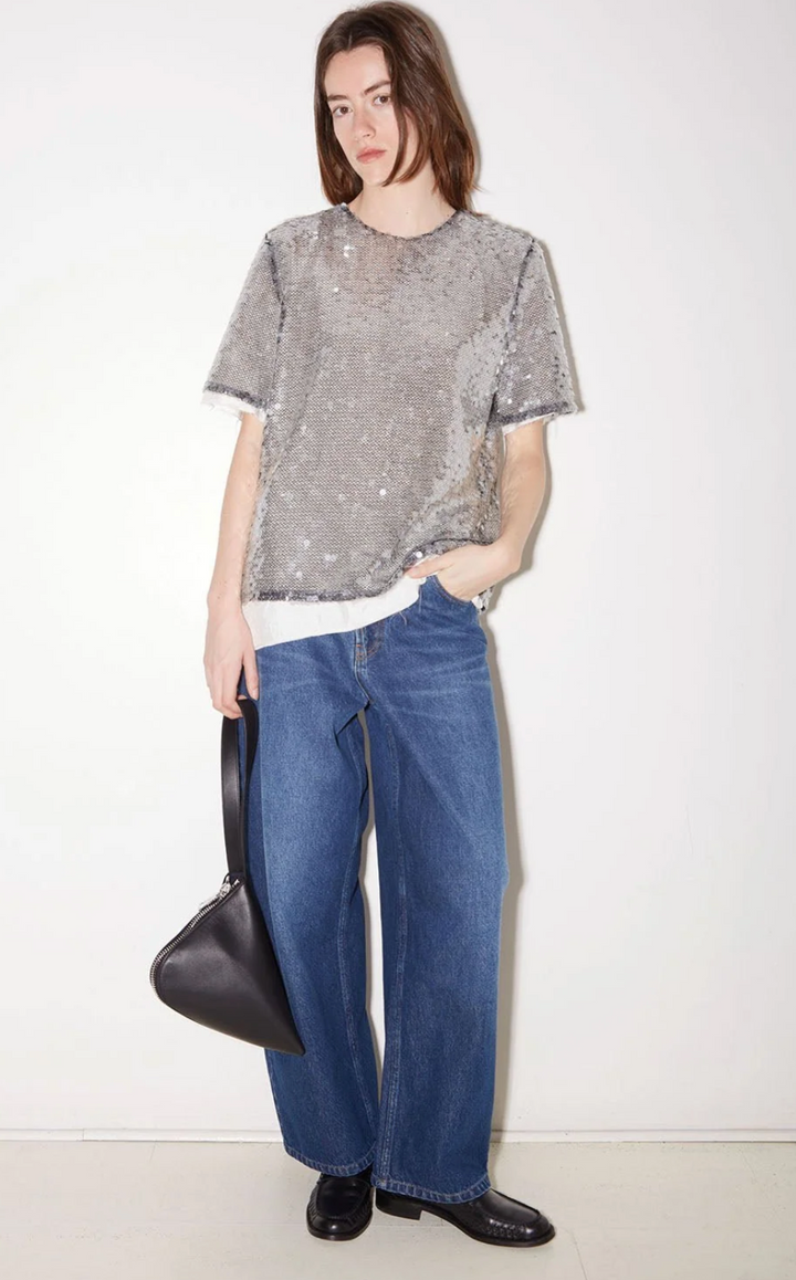 Martial Sequin T-Shirt - Silver