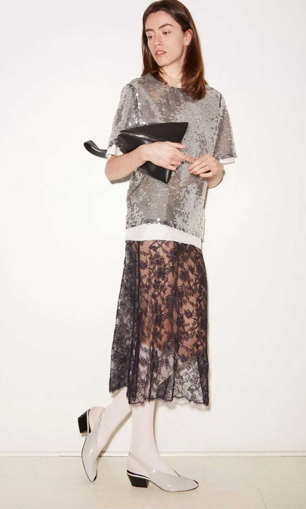 Martial Sequin T-Shirt - Silver
