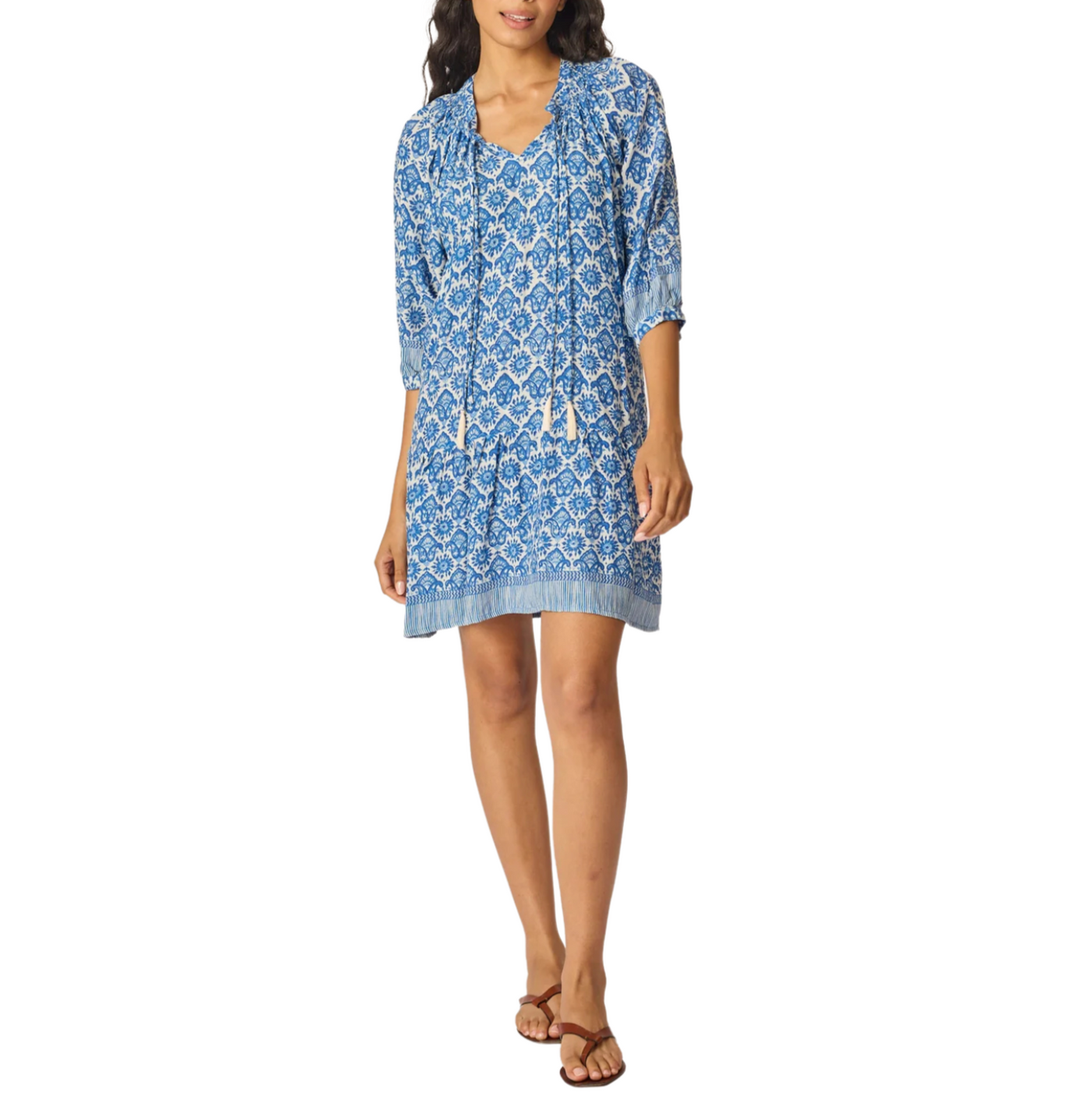 Stevie Dress - Fleur-de-lis-Blue