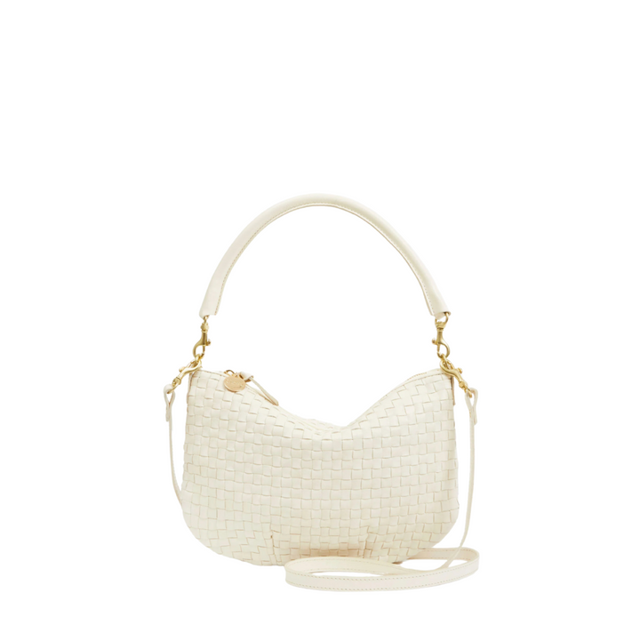 Petit Moyen Messenger - Cream Woven Checker